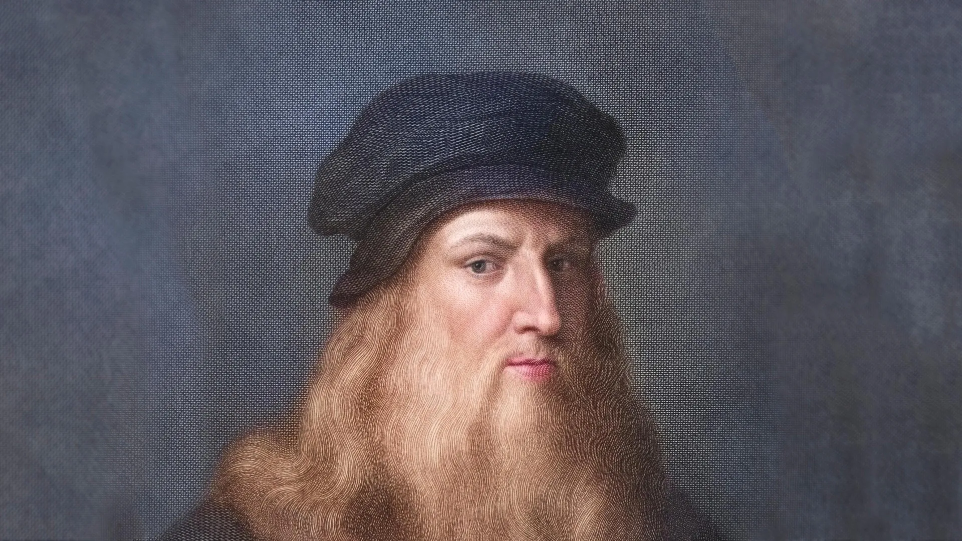 Leonardo da Vinci portresi ve DNA çift sarmalı illüstrasyonu