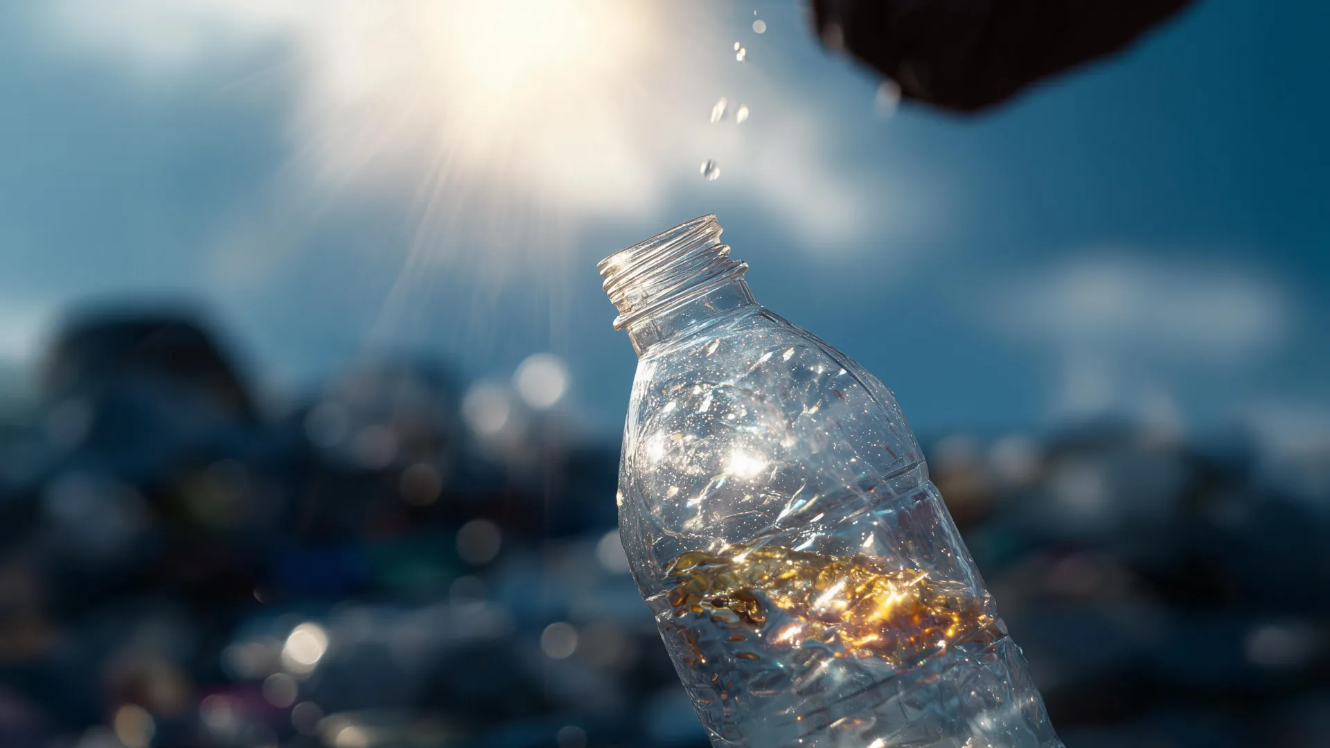 Güneş ışığı altında plastik atıkları hidrojene dönüştüren laboratuvar reaktörü illüstrasyonu