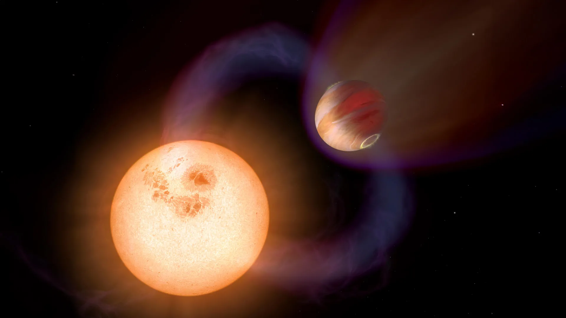 Yıldızının önünden geçen bir ötegezegenin sanatçı çizimi, NASA TESS gözlemlerini temsil eden illüstrasyon
